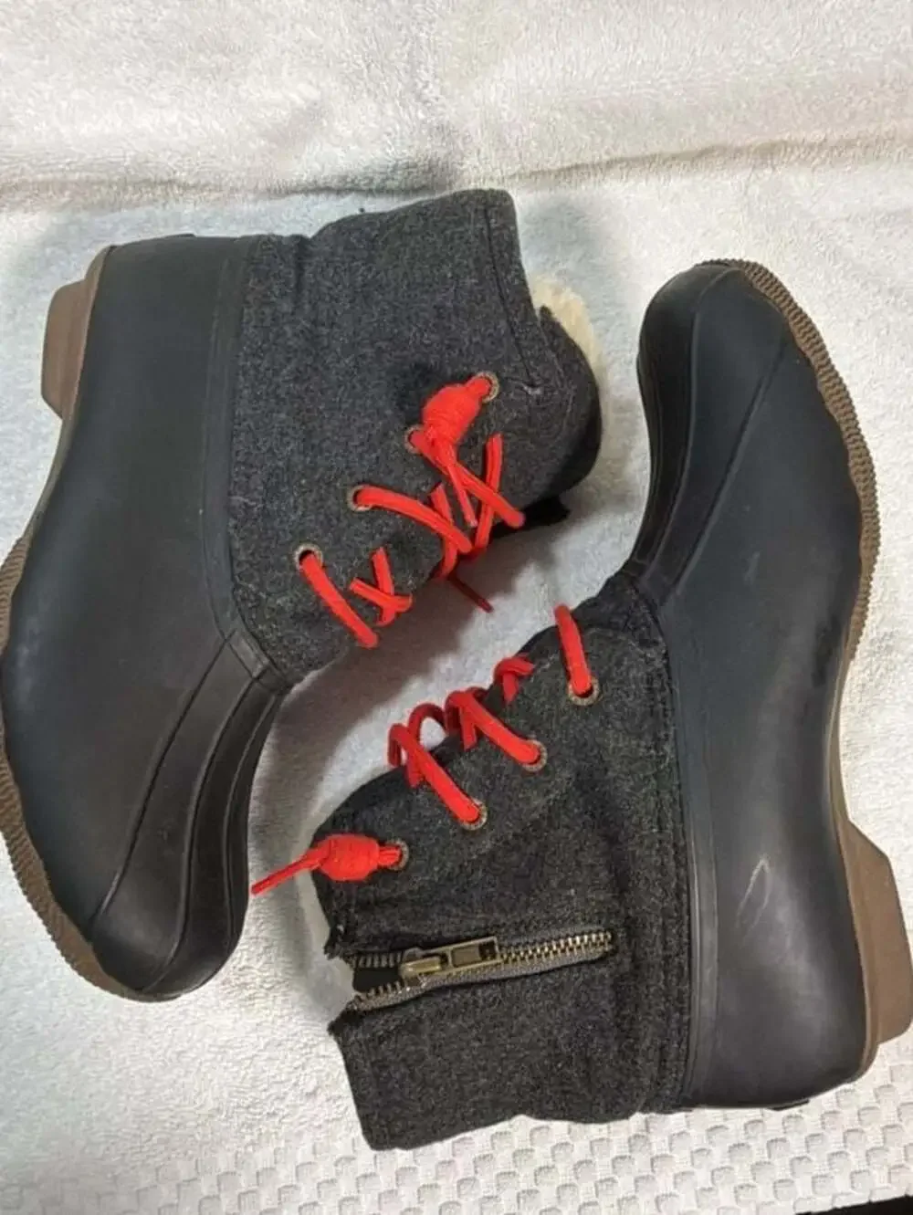 Sperry for J.Crew Shearwater Flannel Duck Boots Women's Size 9M